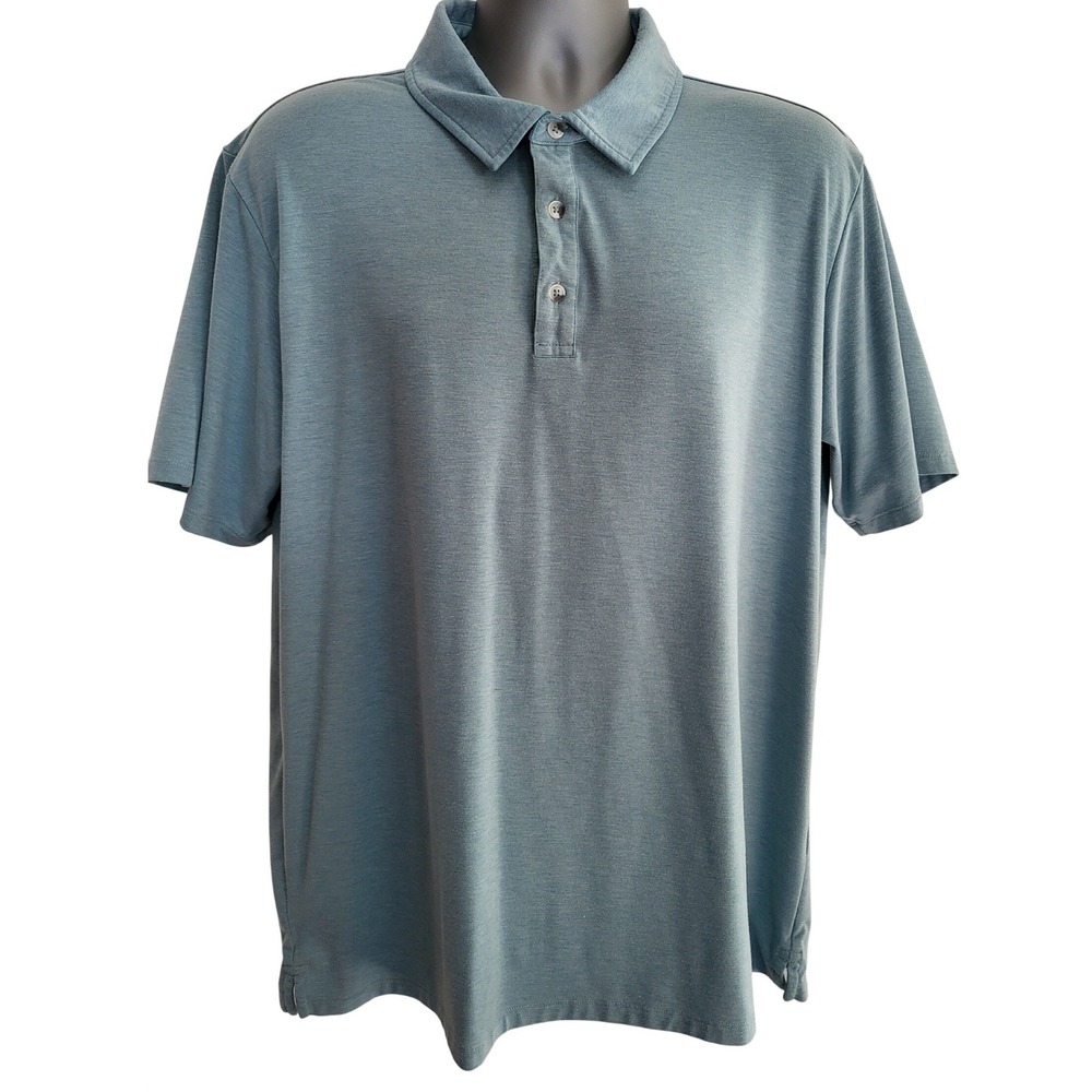 Free Fly Bamboo Heritage Polo Shirt Mens XL Blue Heathered‎ Short Sleeve
